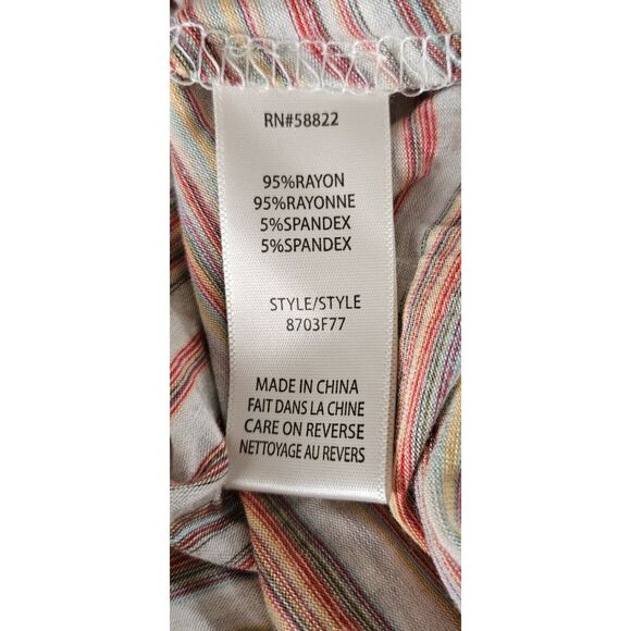 NWT‎ MAX STUDIO Max Studio rainbow Striped Women's Knit Top Tank Sz.Medium - Picture 6 of 6